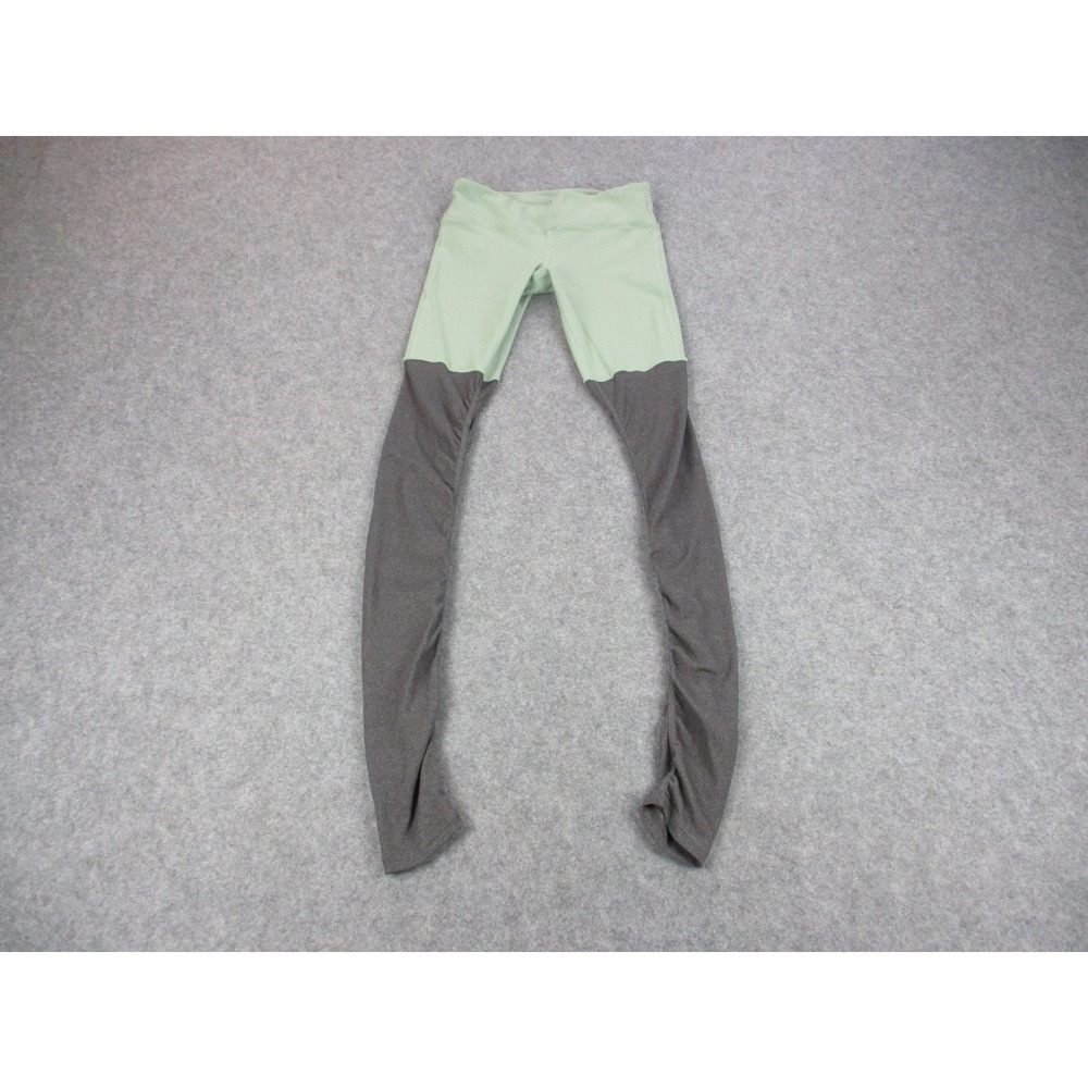 Alo Yoga Goddess Leggings Womens Small Green Gray Ruched Ribbed Yoga Pants